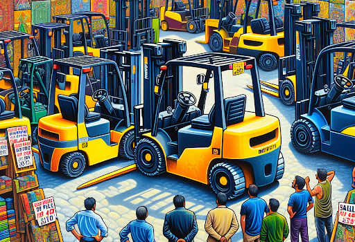 Forklift working