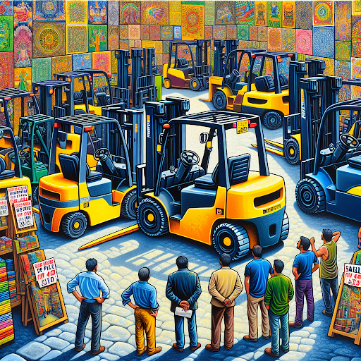 Forklift working