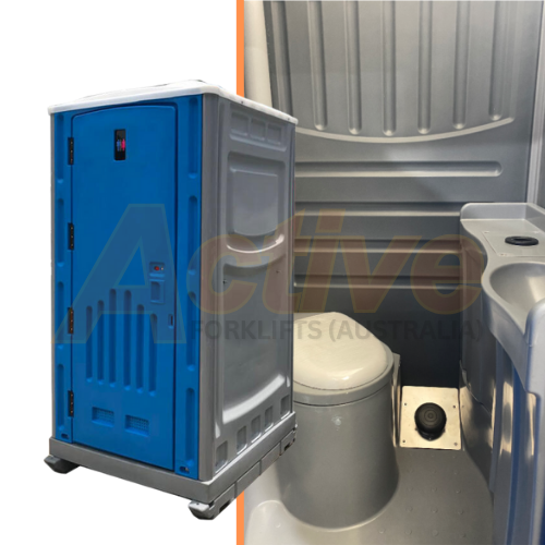 Portable Worksite Toilet with Waste Tank and Foot Pump