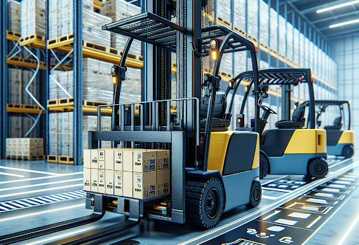 Concept of forklift warehouse