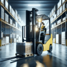 Women forklift driver