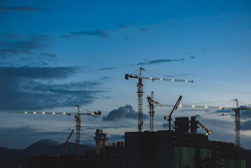 Tower Cranes at the Construction Site